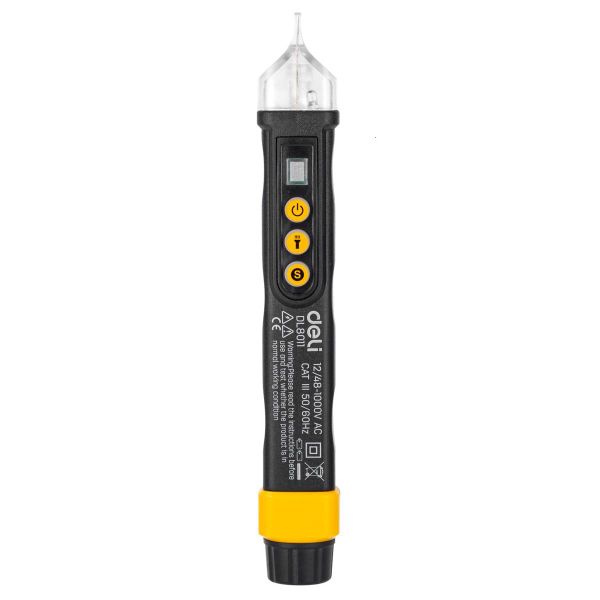 Tester de tensiune fără contact Deli Tools EDL8011, 12/48-1000V AC (negru)