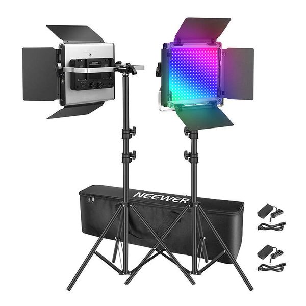 Kit studio NEEWER 660 PRO RGB LED, două lămpi de 50W 3200-5600K + suporturi