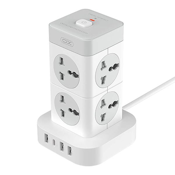 Priză XO WL21 8x prize AC, 3x USB-A, 1x USB-C (biela)