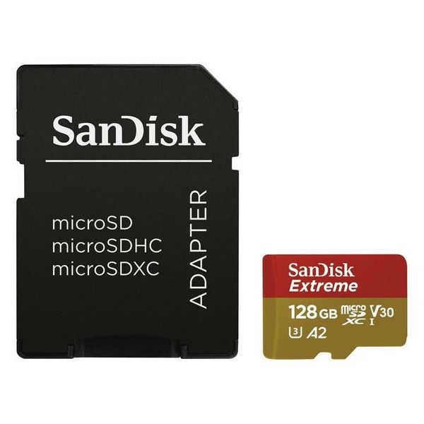 SanDisk Extreme micro SDXC 128GB + Adaptor SD V30 UHS-I U3