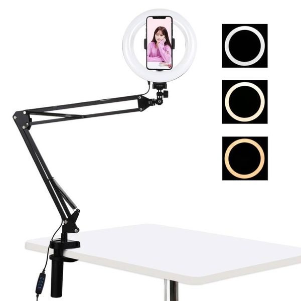 Desktop arm stand Puluz with 20cm LED Vlogging Ring PKT3089B